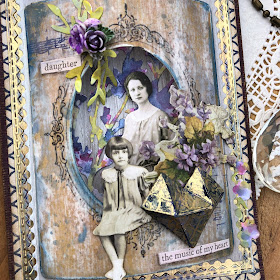 Sara Emily Barker Vintage Valentine Card  https://sarascloset1.blogspot.com/2019/01/the-music-of-my-heart-vintage-valentine.html Tim Holtz Sizzix Faceted Heart and Organic Stampers Anonymous Lattice & Flourish 6