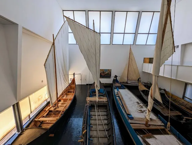 Boats on display at Museu Marítimo de Ílhavo e Aquário dos Bacalhaus