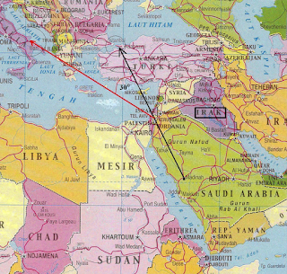 Map of Iraq Country in Middle East