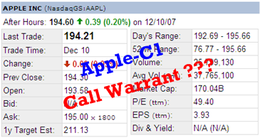 Apple Call Warrant