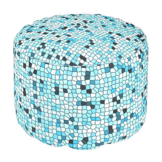 Pouf Pillows for Mother's Day - Shades of Teal Blue Stylish Mosaic Patterned Pouf