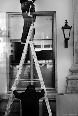 A som i arbetare, arbete stege, workers, ladder, A, foto Anders N