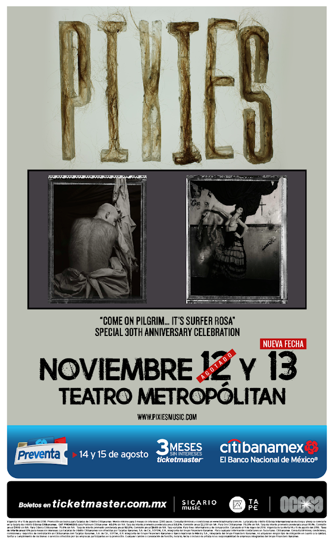 Pixies anuncia segunda fecha en el Teatro Metropólitan.