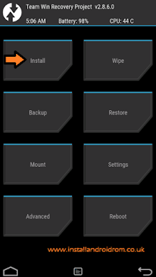 Install Button TWRP Recovery Android