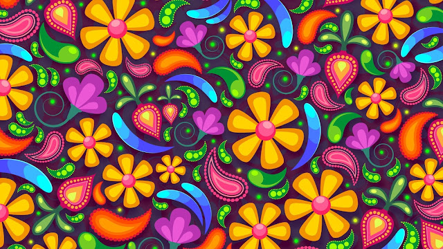 Floral Colorful Design Pattern Flowers Desktop Wallpaper