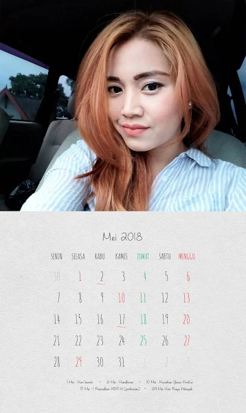 Desain Kalender Indonesia 2018 - Mei