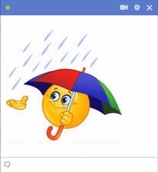 smiley facebook Raining Umbrella