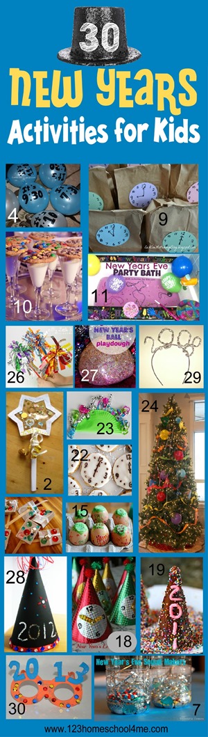 30 new years activities for kids - So many really fun, creative new years crafts and kids activities! 