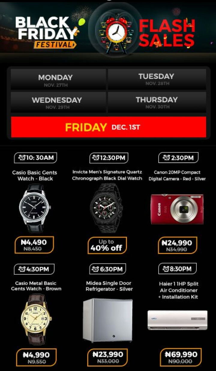 Jumia Black Friday Festival Day 19 Deals 1st December 2017