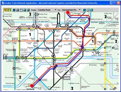 Train  on London Underground Train Station Map