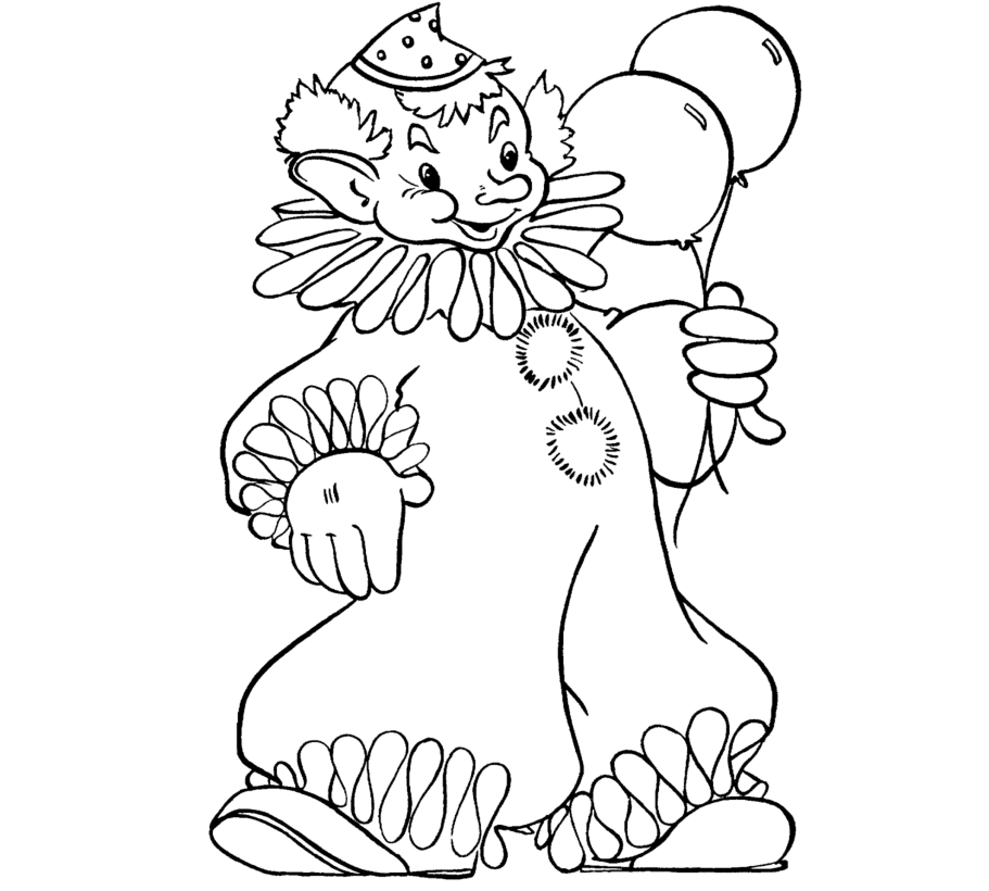 Cute Clown For Kid Coloring Page Free wallpaper