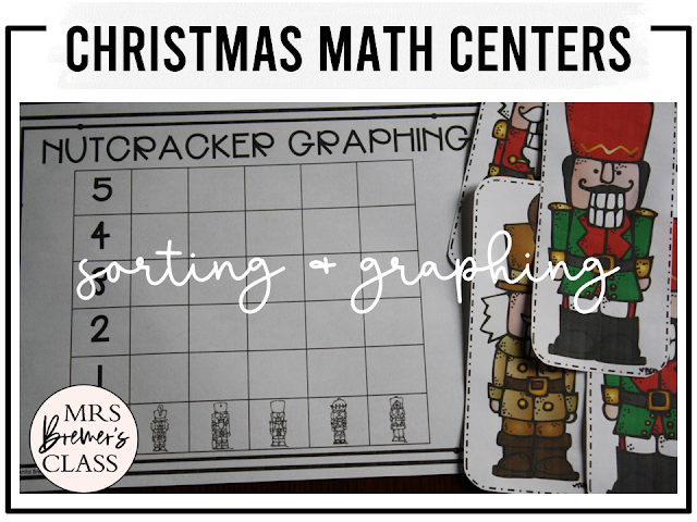 Christmas Math Center activities for Kindergarten and First Grade with measurement, patterns, counting, addition, sorting, and more