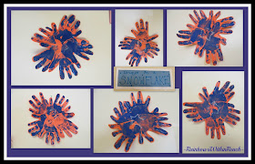 photo of: Snowflake Bulletin Board from Painted Hand Prints via RainbowsWithinReach 
