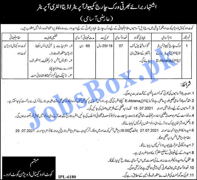 Department Punjab Jobs 2021 All Divisions Recruitment