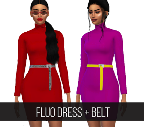 FLUO DRESS + BELT