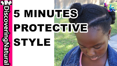 Natural Hair Kids Hairstyle : 5 Minutes Protective Style