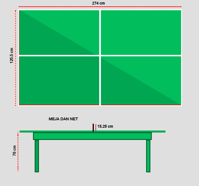 Gambar Lapangan Tenis Meja beserta Ukurannya - 9 Sport