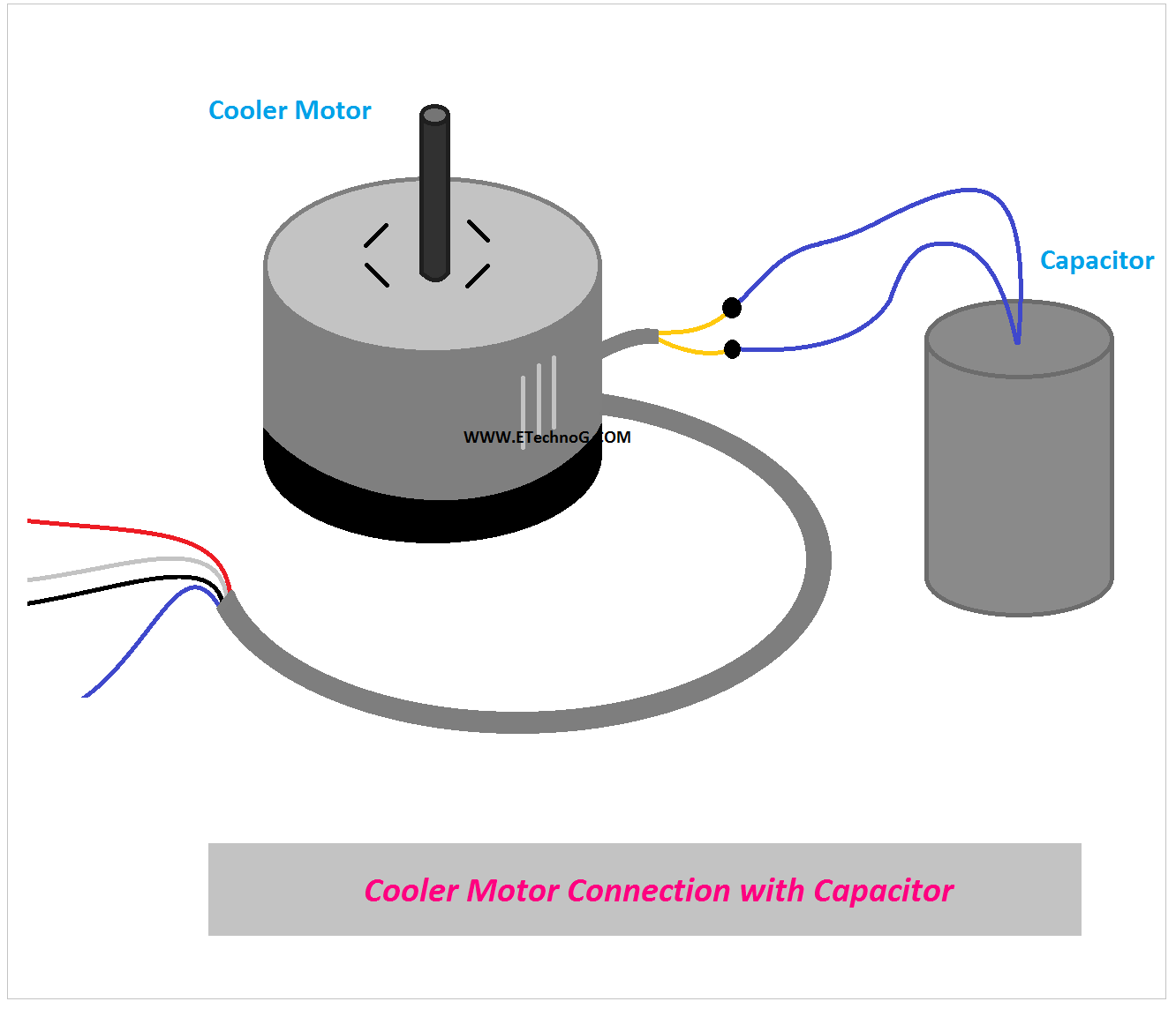 Cooler Motor Connection with Capacitor