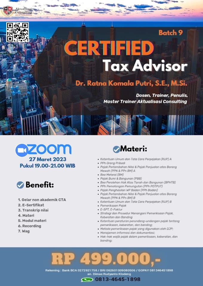 WA.0813-4645-1898 | Certified Tax Advisor (CTA) 27 Maret 2023