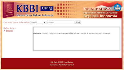 Diskresi di KBBI Online