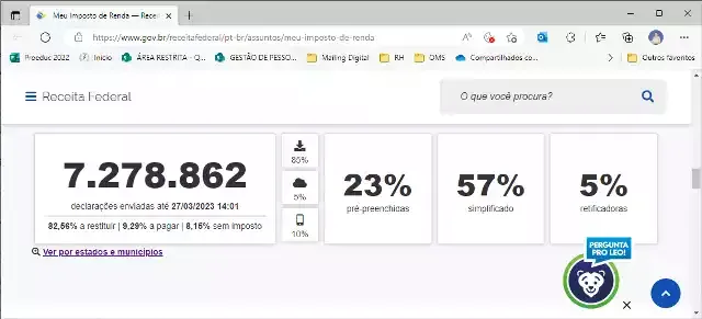 Acompanhe a entrega das declarações do IRPF 2023