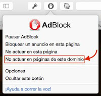 Mensaje desactivar Adblock