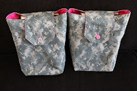 Fuschia & Camo Gift Bags Army Brat Birthday Party Favors ACU Twill by Handiworkin' Girls