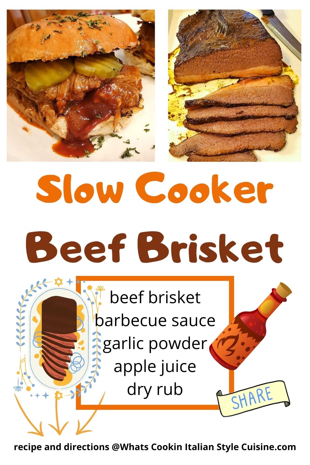 pin for later how to make brisket in the slow cooker
