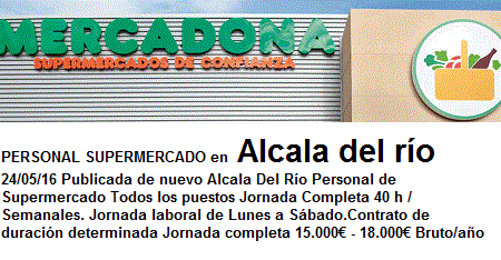 Mercadona, Alcalá del Río, Sevilla. Ofertas de Empleo