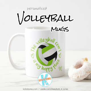 The volleyball court is my happy place personalized coffee mug