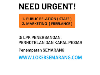 Lowongan Public Relation, Marketing di LPK Penerbangan, Perhotelan & Kapal Pesiar Semarang