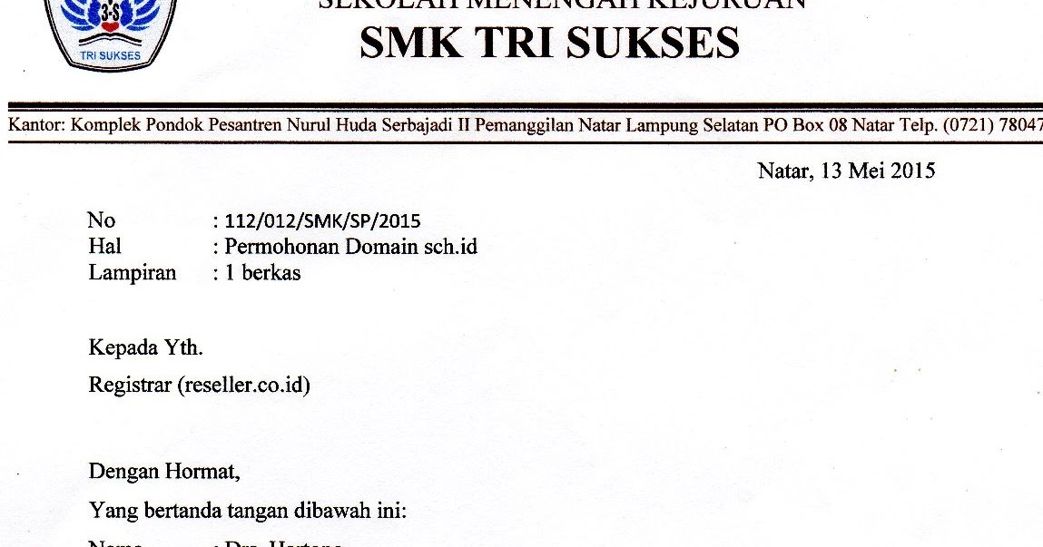 Contoh Surat Permohonan Kepala Sekolah dan Surat Kuasa 