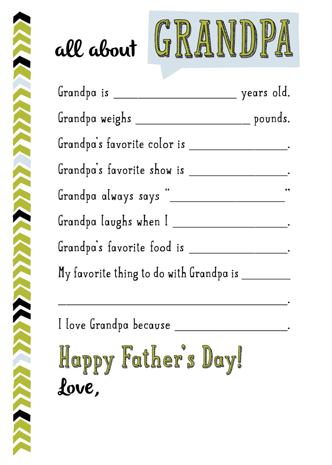 Download river & bridge: all about dad // free printable