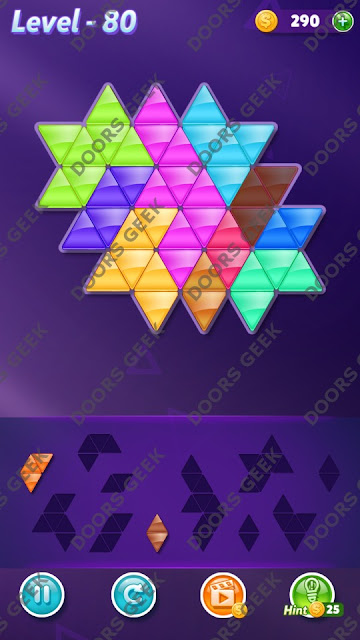 Block! Triangle Puzzle 10 Mania Level 80 Solution, Cheats, Walkthrough for Android, iPhone, iPad and iPod