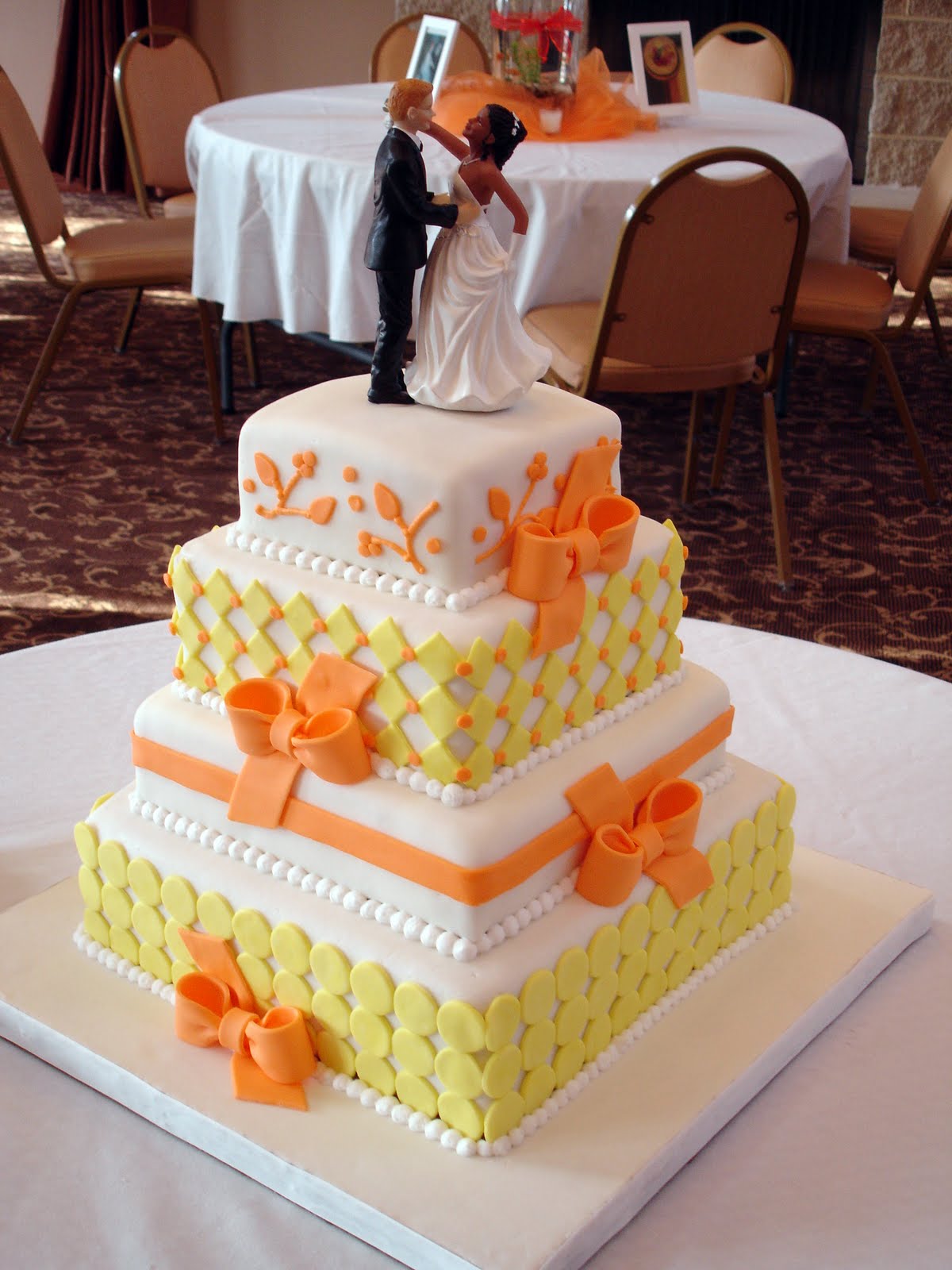 buttercream wedding cake images Orange and Yellow Wedding Cake