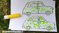 Dessin voiture à imprimer voiture à la peinture voiture fête des pères voiture en carton voiture à poser  DIY fête des pères Cadeau fête des pères activités peintures enfants