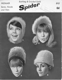 1940s vintage knitting pattern; woman's beret, hood & hats in mohair