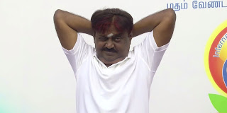 Vijaykanth Opening One Eye in between Yoga Session - Tamil Funny Memes - Tamil Messenger