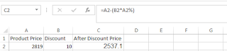 Discount formula in excel