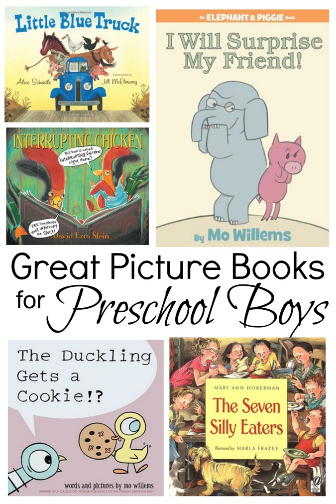 Great picture books for preschool boys, that both mom and son will enjoy reading!