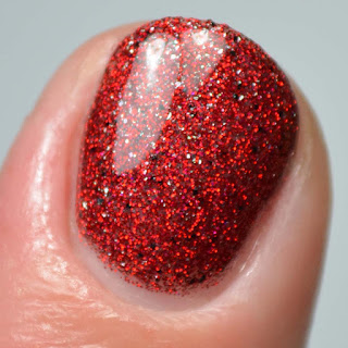 red glitter nail polish