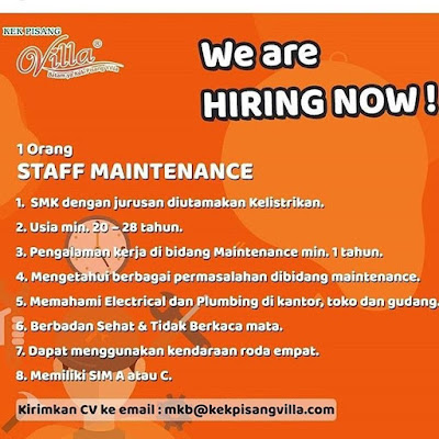 Kerjabatam.com PENGUMUMAN RESMI LOKER Kek Pisang Villa Batam