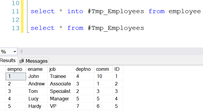 Select Into Insert Into 1