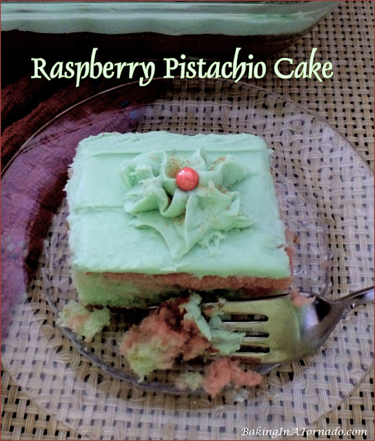 Raspberry Pistachio Cake | recipe developed by www.BakingInATornado.com | #recipe #dessert