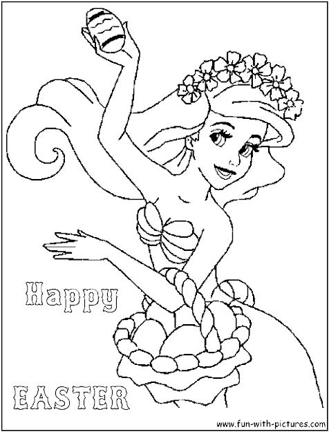 Crafts Coloring Pages Fun Pictures Ariel Easter Coloring Page  Disney  Princess 