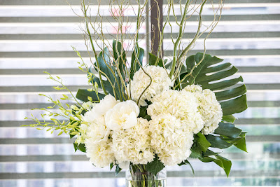 Botanical Wedding Altar Flower Arrangement