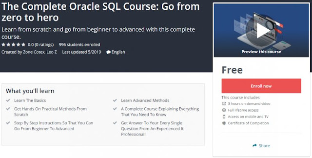 [100% Free] The Complete Oracle SQL Course: Go from zero to hero