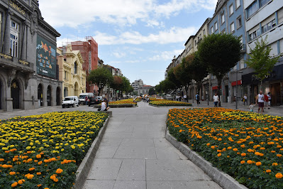 Canteiros de flores na Avenida da Liberdade de Braga