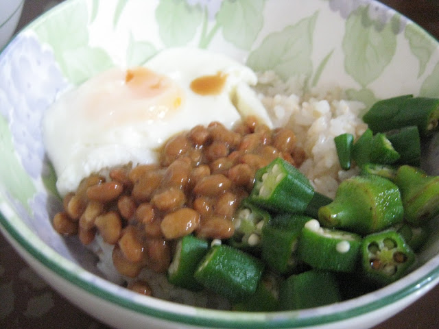 納豆秋葵丼，自製納豆