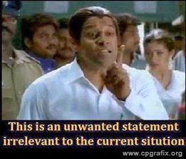 This is an unwanted statement irrelevat to the current situation - vikram in anniyan